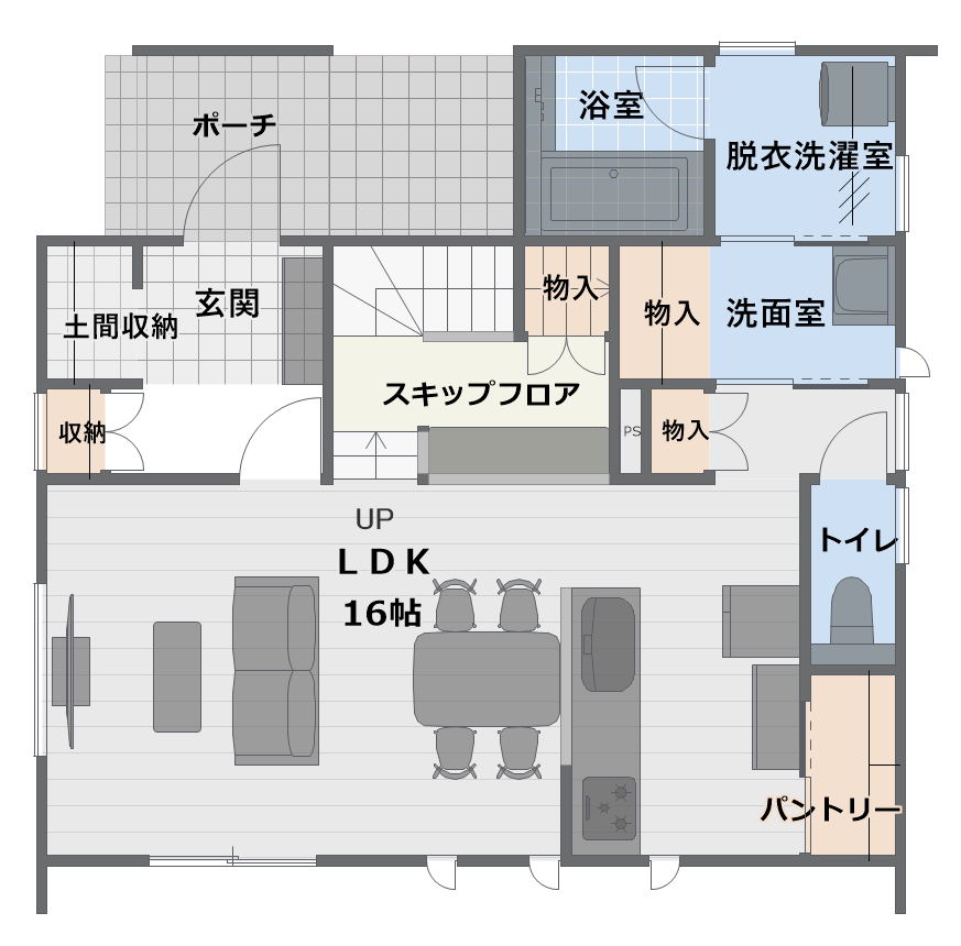 須賀川市森宿・建売の間取り1階